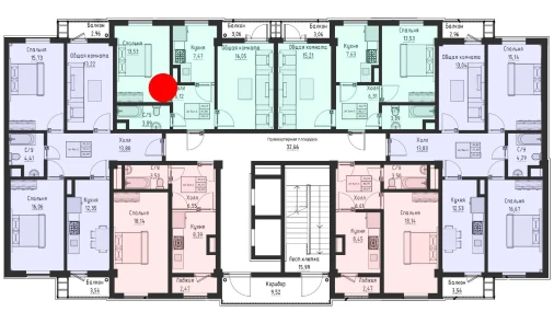 2-комнатная квартира 48.59 м²  3/10 этаж | Жилой комплекс Navro’z Residence