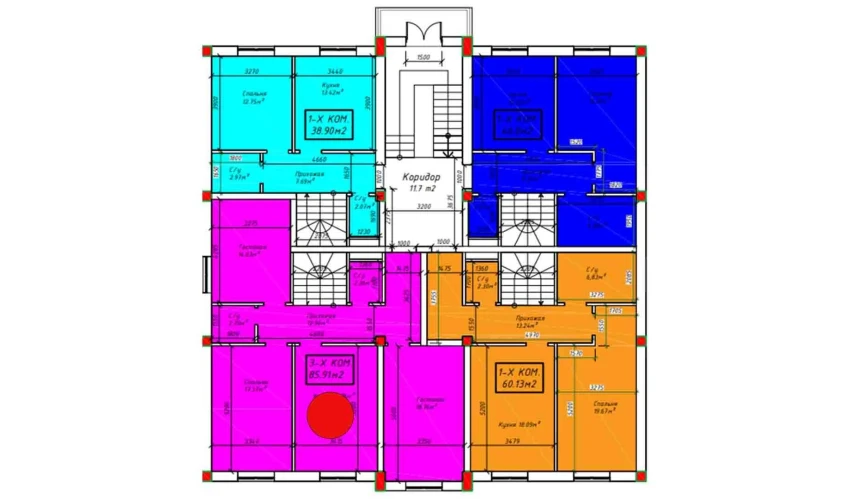 3-xonali xonadon 158.78 m²  1/4 qavat | SABZAVOT CITY Turar-joy majmuasi