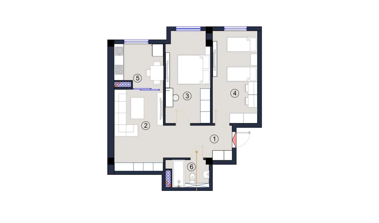 2-xonali xonadon 69 m²  2/2 qavat