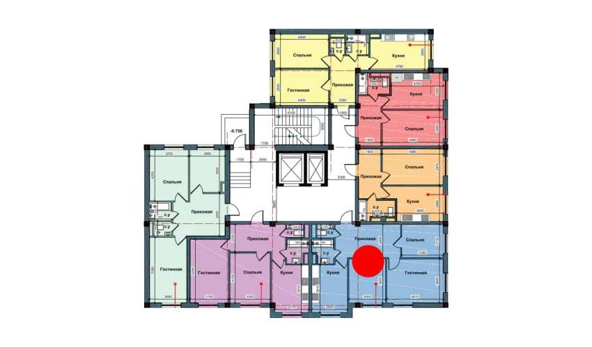 3-xonali xonadon 71.7 m²  2/10 qavat | NUR BARAKA Turar-joy majmuasi