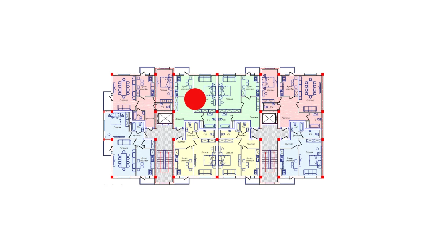 1-комнатная квартира 55.8 м²  6/6 этаж