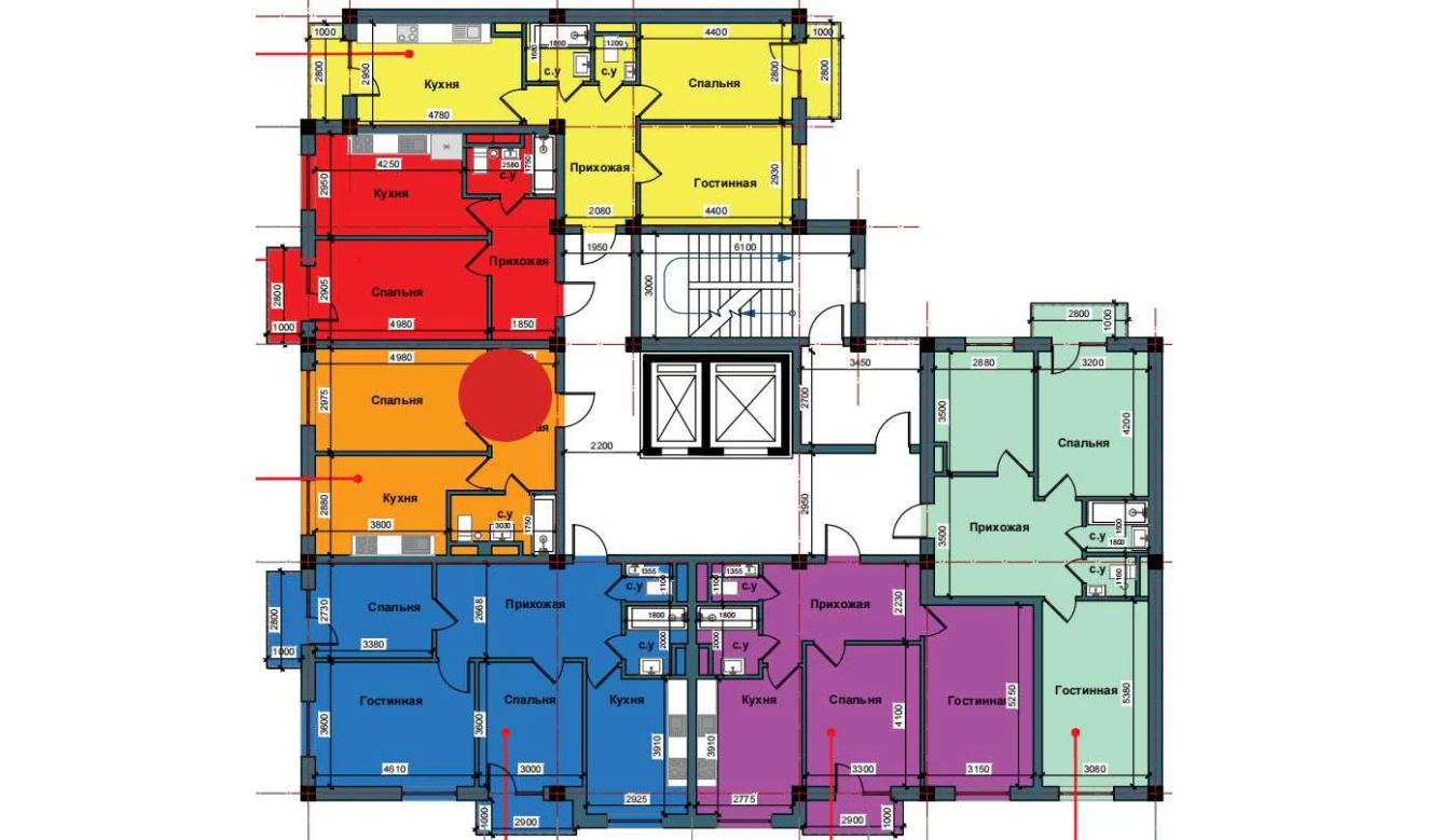 1-комнатная квартира 40.6 м²  4/4 этаж