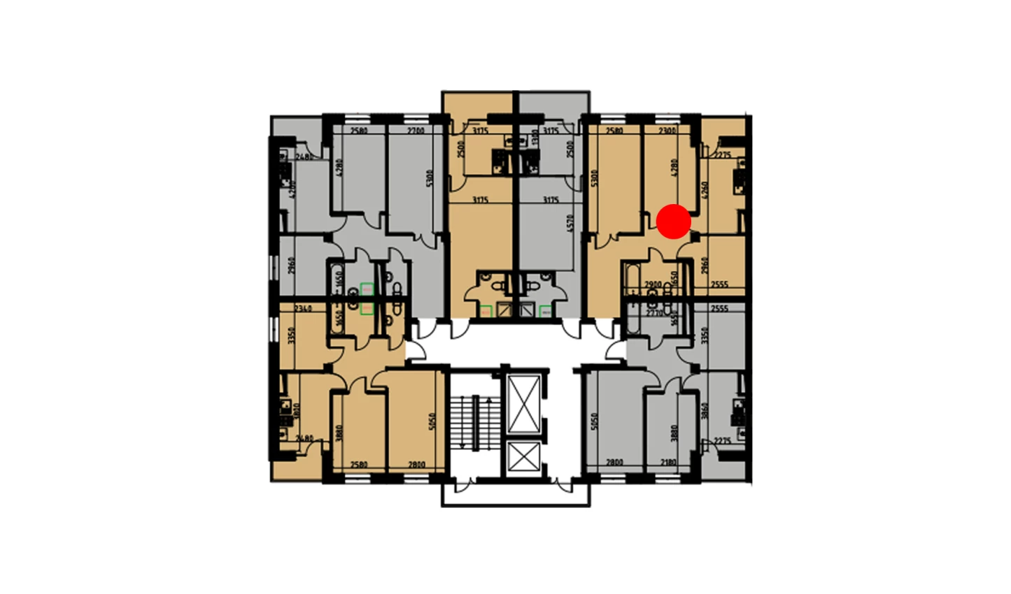 2-комнатная квартира 60.35 м²  4/4 этаж