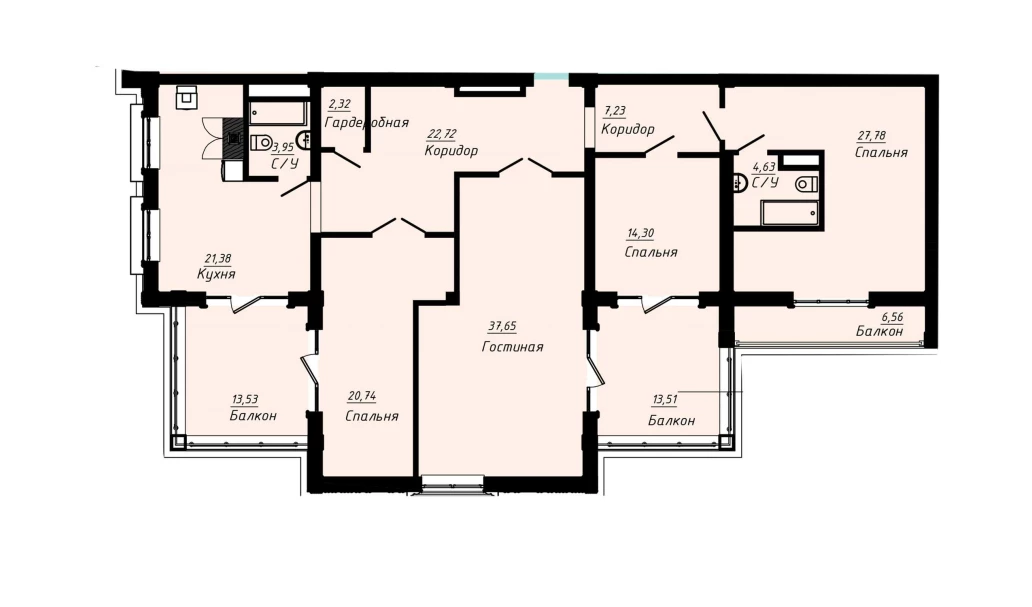 4-комнатная квартира 172.78 м²  10/10 этаж