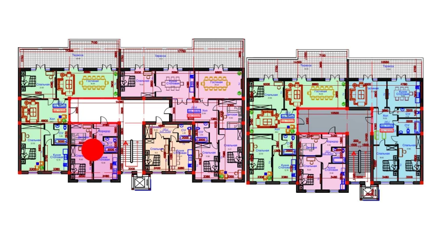 2-комнатная квартира 53 м²  9/9 этаж