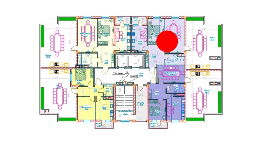 2-комнатная квартира 68.05 м²  13/13 этаж