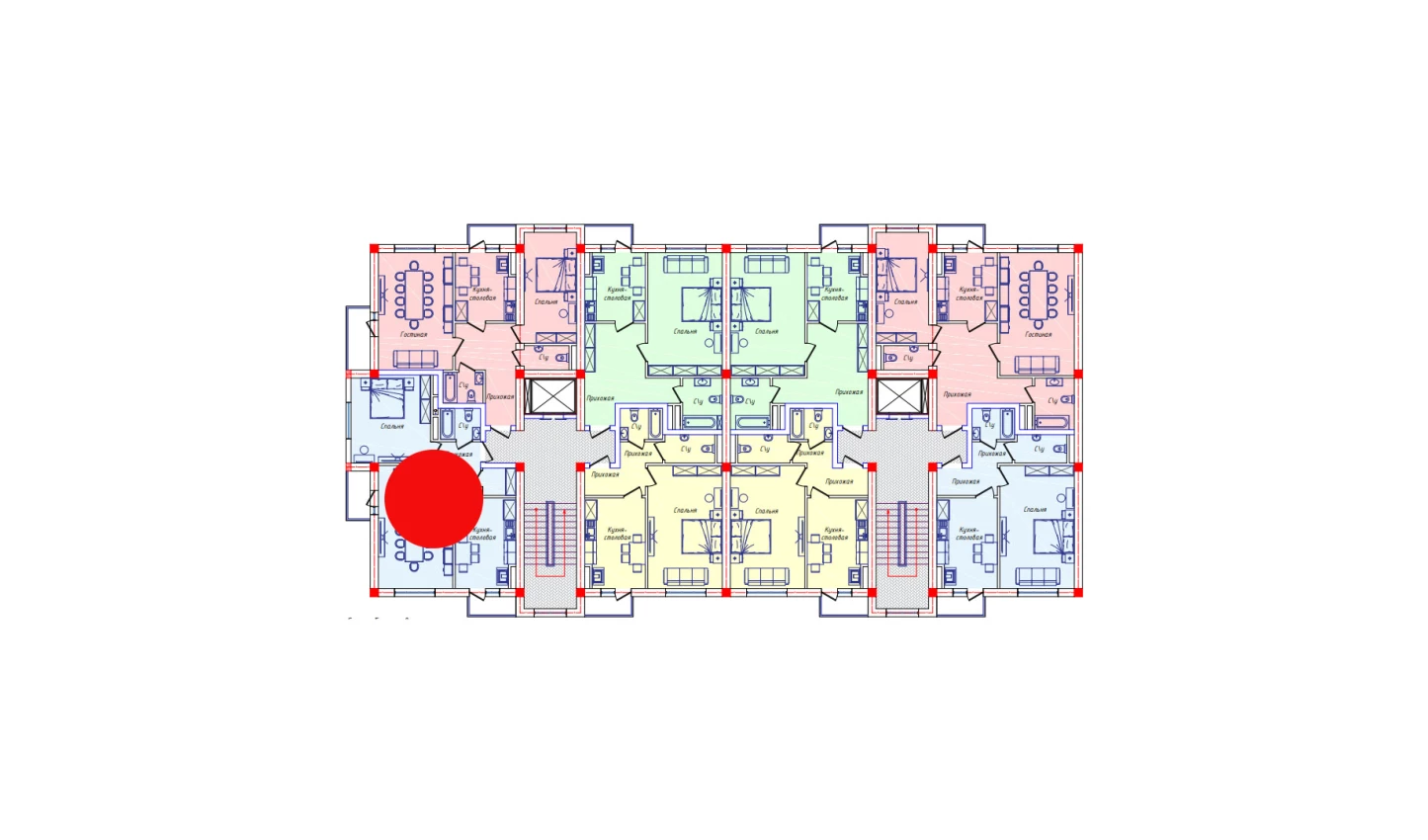 2-комнатная квартира 65.1 м²  3/3 этаж