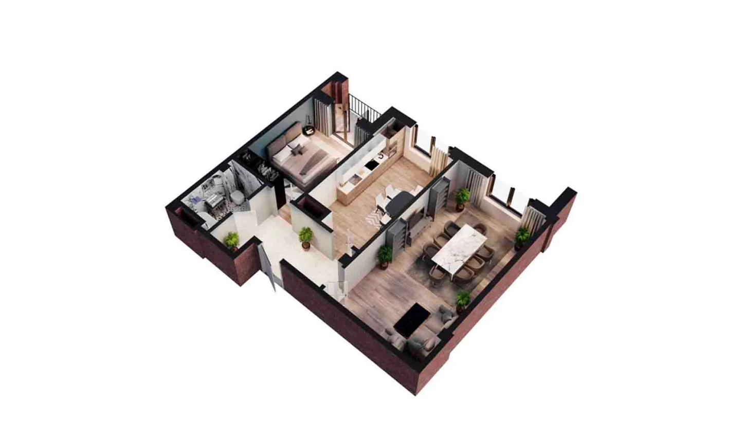 2-комнатная квартира 71.1 м²  3/3 этаж