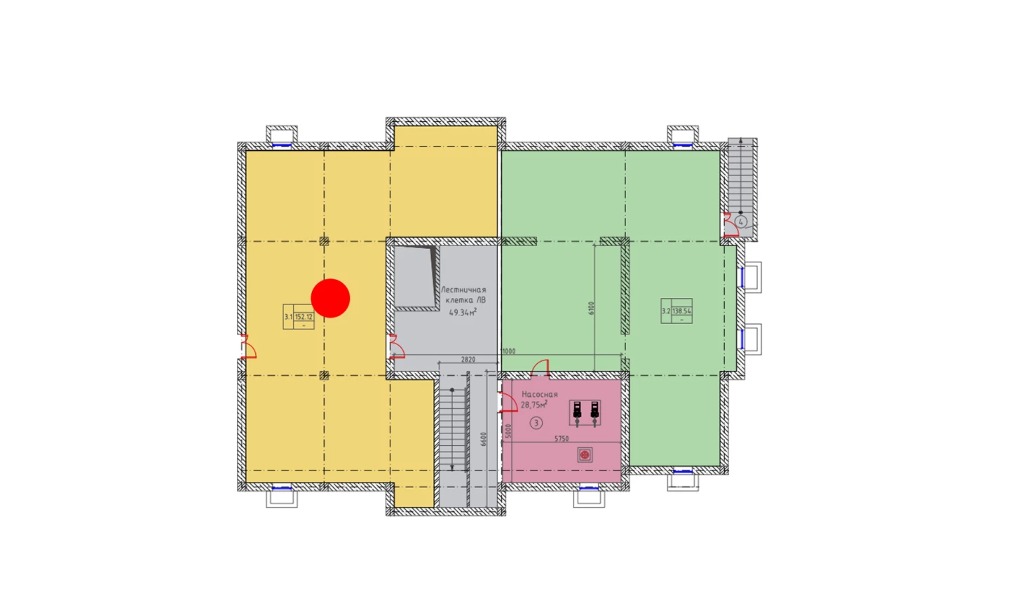 1-комнатная квартира 154.9 м²  1/1 этаж