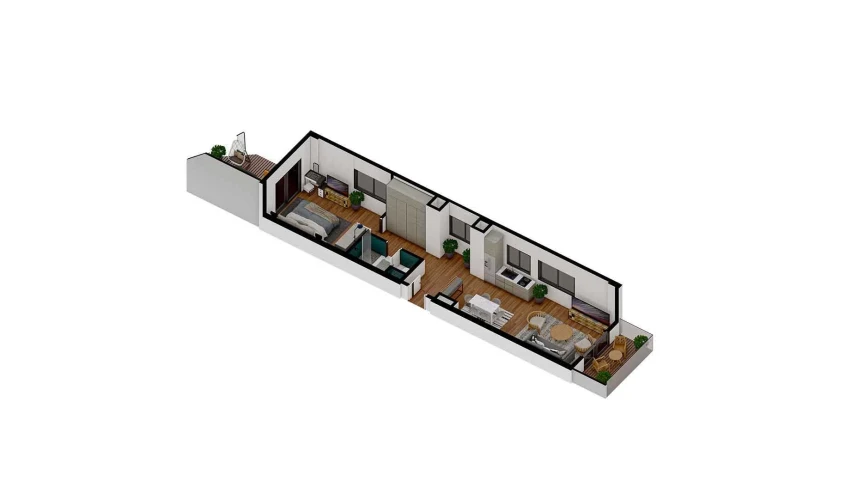 2-xonali xonadon 60.69 m²  1/7 qavat | TUSHLAR VODIYSI Turar-joy majmuasi