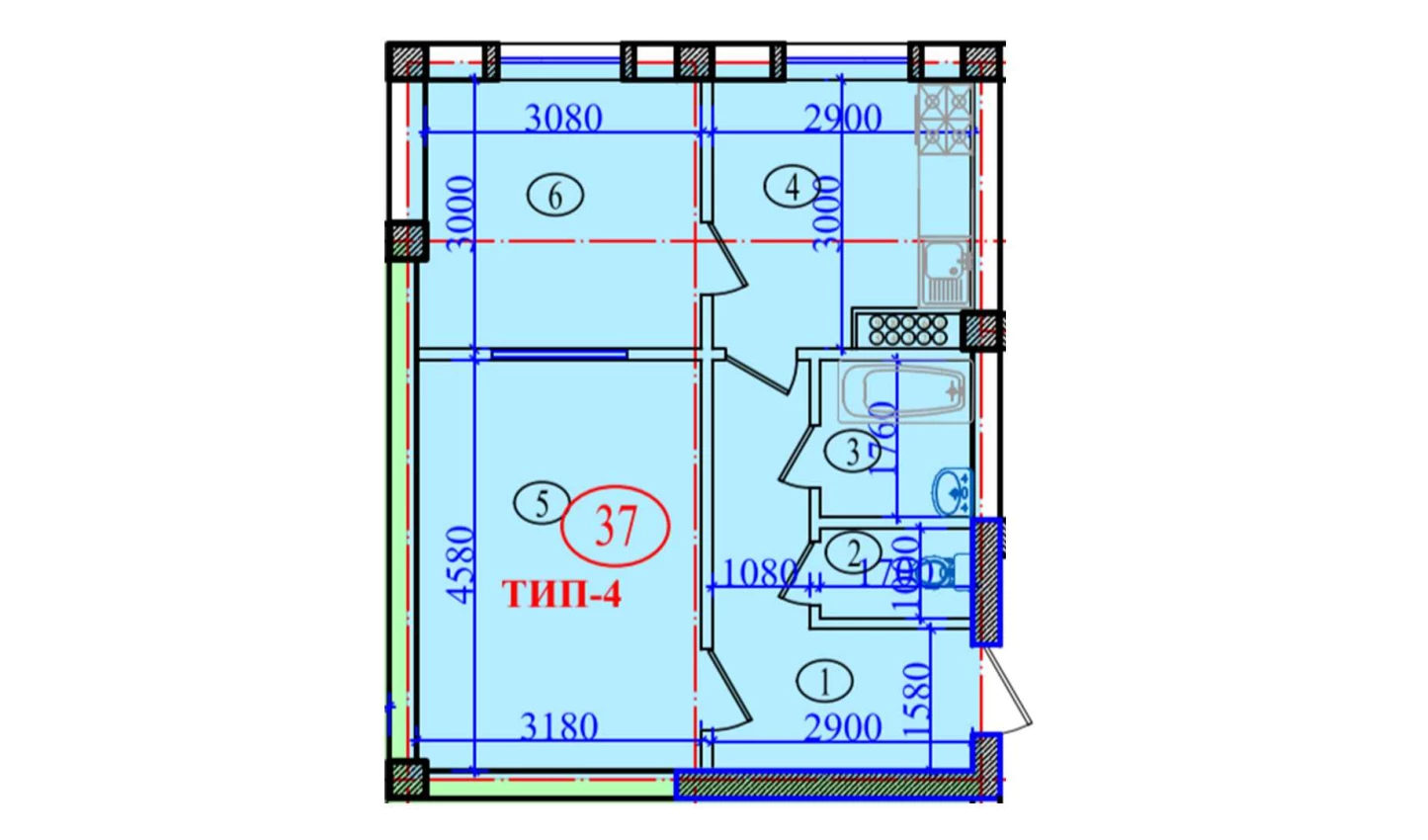 2-xonali xonadon 51.2 m²  8/8 qavat