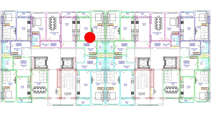 1-xonali xonadon 49.9 m²  8/8 qavat