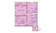 2-комн. квартира 64.7 м²  15/16 этаж | Жилой комплекс TRINITY