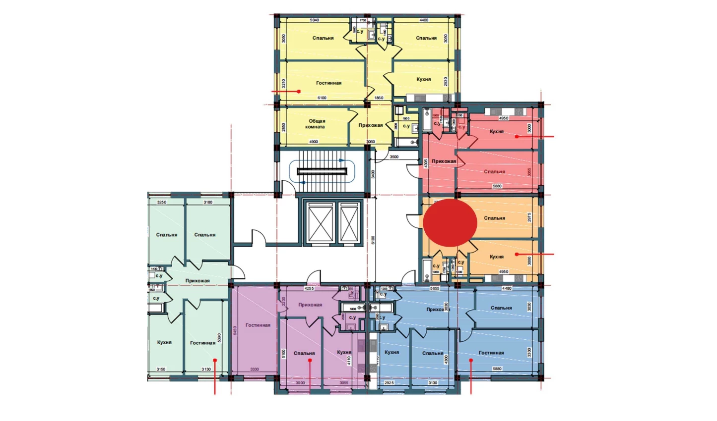 1-xonali xonadon 51.5 m²  2/2 qavat