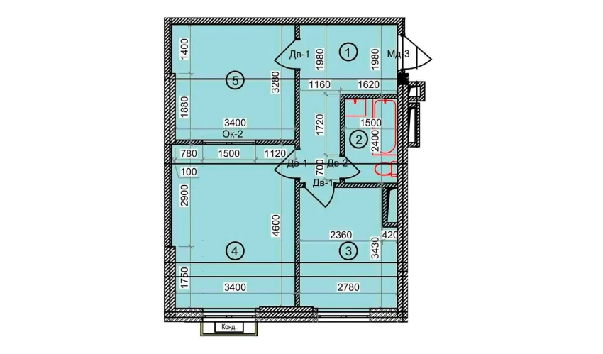 2-xonali xonadon 51.3 m²  3/9 qavat | Uchtepa Avenue Turar-joy majmuasi