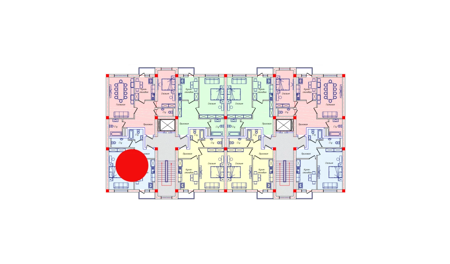 1-комнатная квартира 51.3 м²  2/2 этаж