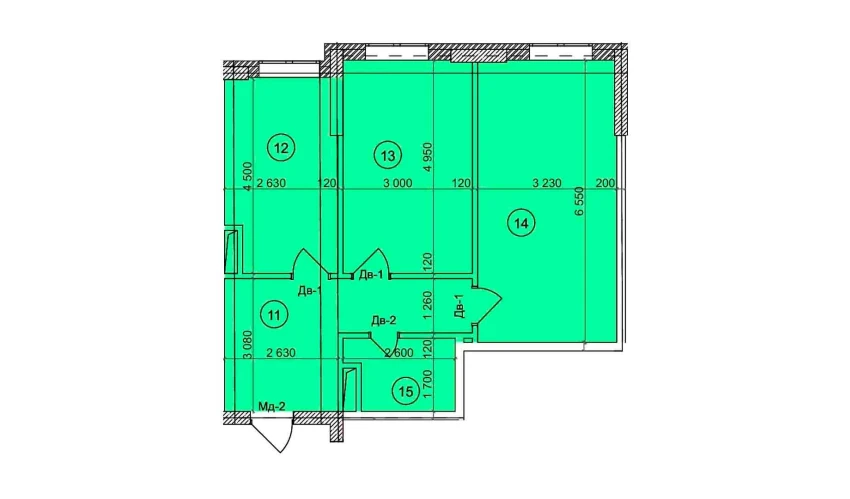 2-комнатная квартира 66.9 м²  6/9 этаж | Жилой комплекс Uchtepa Avenue