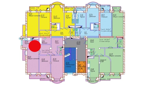 3-xonali xonadon 91.11 m²  8/10 qavat | Samarqand Park Avenue Turar-joy majmuasi