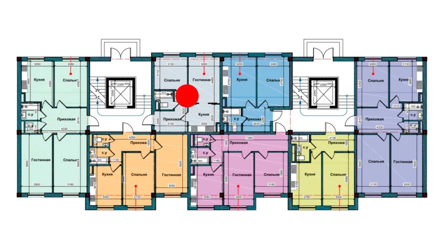 2-комнатная квартира 44.4 м²  1/1 этаж