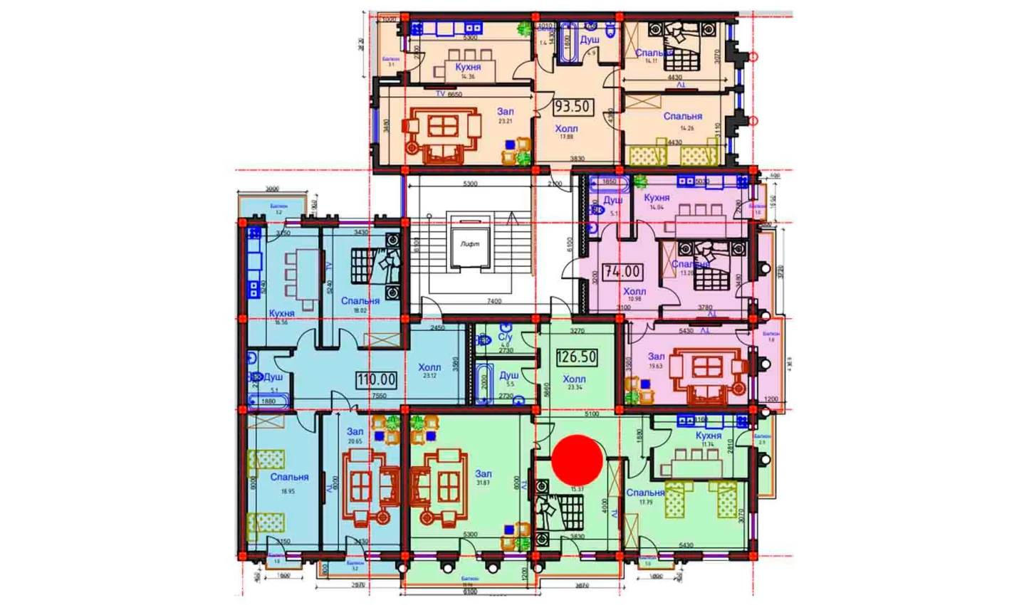 3-комнатная квартира 126.5 м²  8/8 этаж