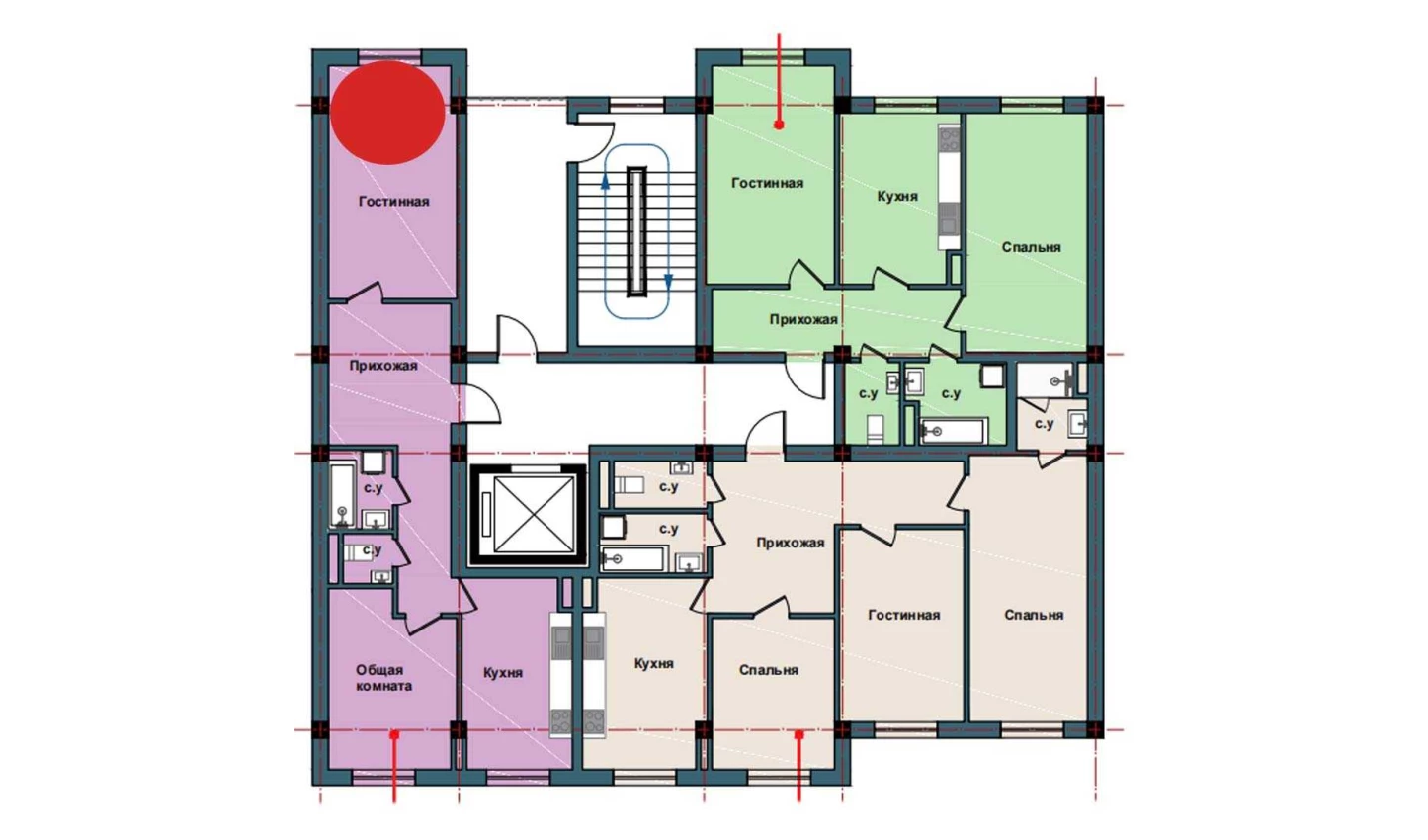 2-комнатная квартира 70.7 м²  2/2 этаж