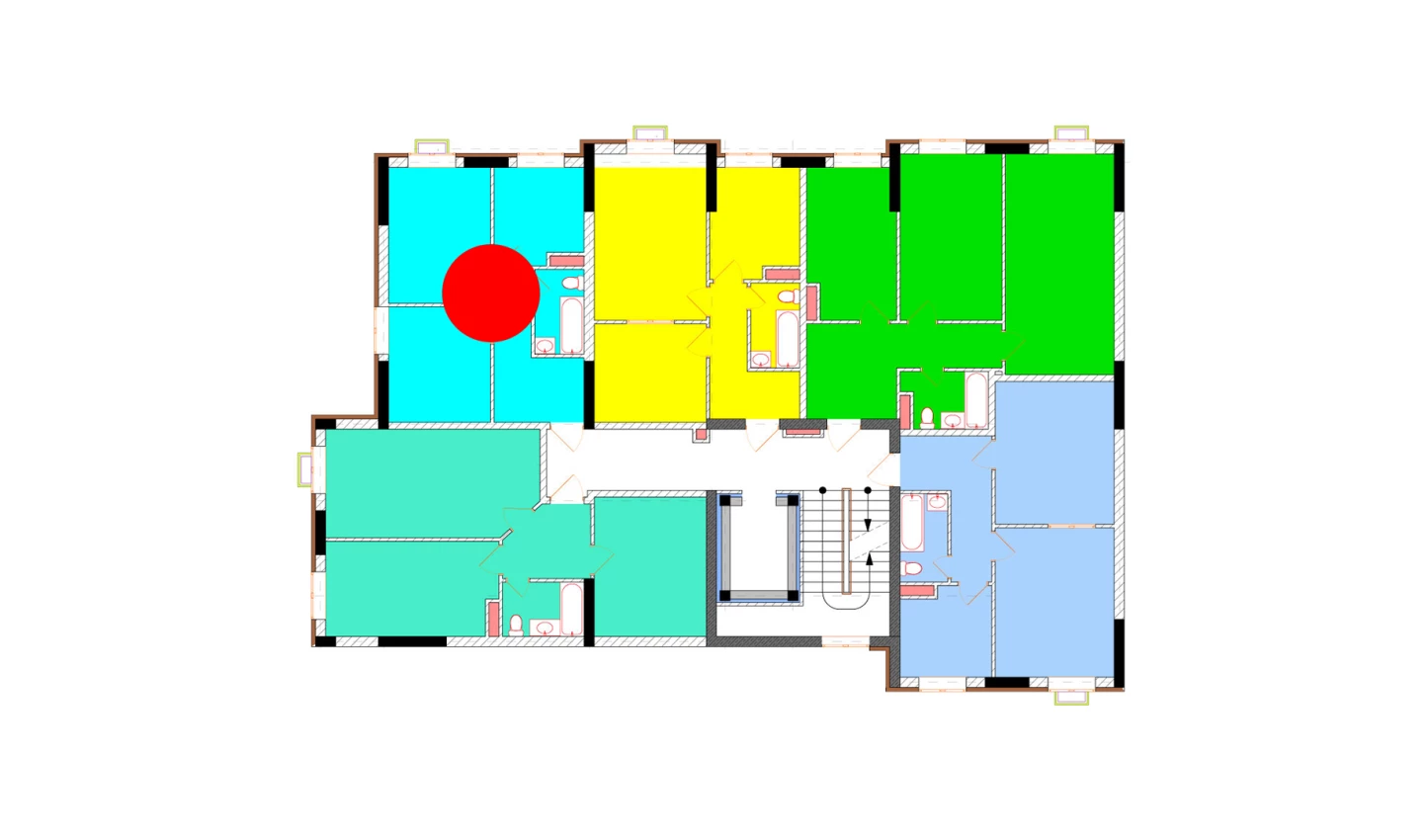 2-комнатная квартира 43.1 м²  1/1 этаж