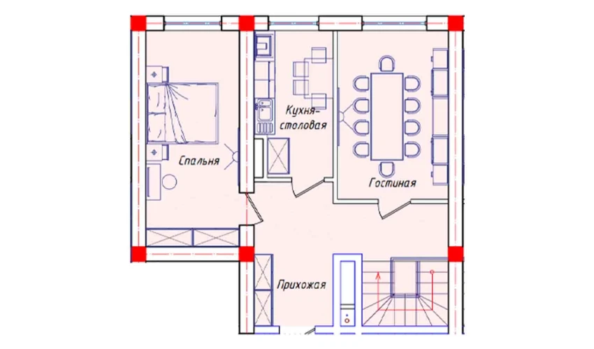 4-комнатная квартира 104.4 м²  1/8 этаж | Жилой комплекс STAR HOUSE RESIDENCE