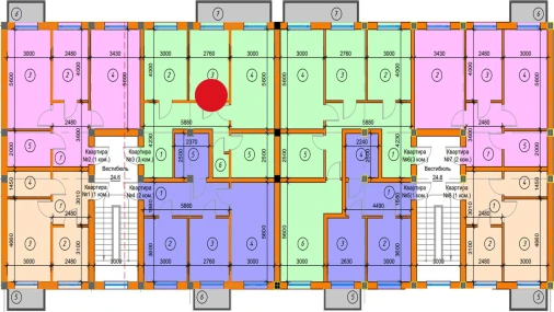 2-комнатная квартира 66.69 м²  3/4 этаж | Жилой комплекс SABZAVOT CITY