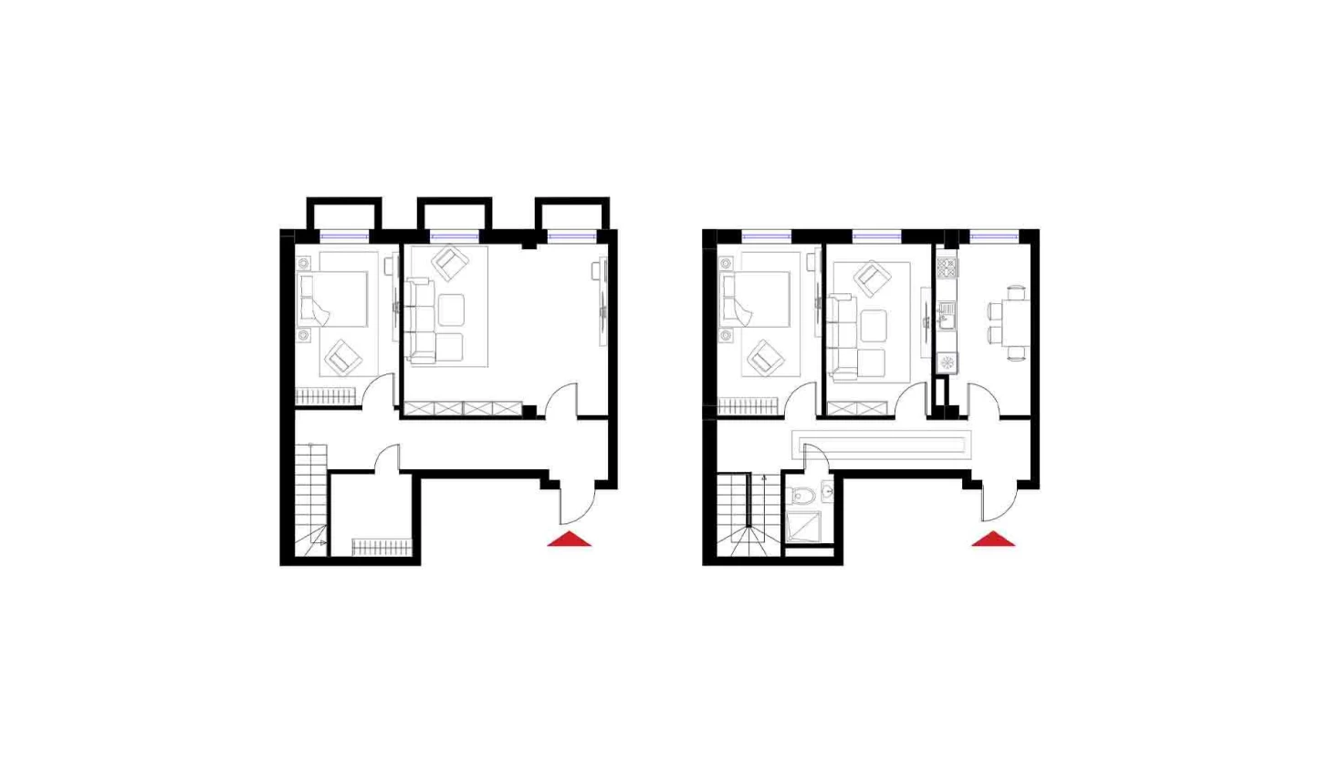 2-xonali xonadon 64.5 m²  1/1 qavat