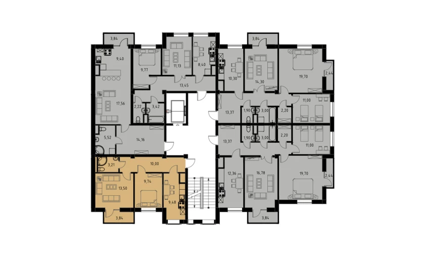 2-комнатная квартира 47.1 м²  7/7 этаж