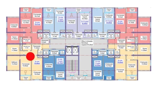 3-комнатная квартира 78.99 м²  14/16 этаж | Жилой комплекс ELITE ECO CITY