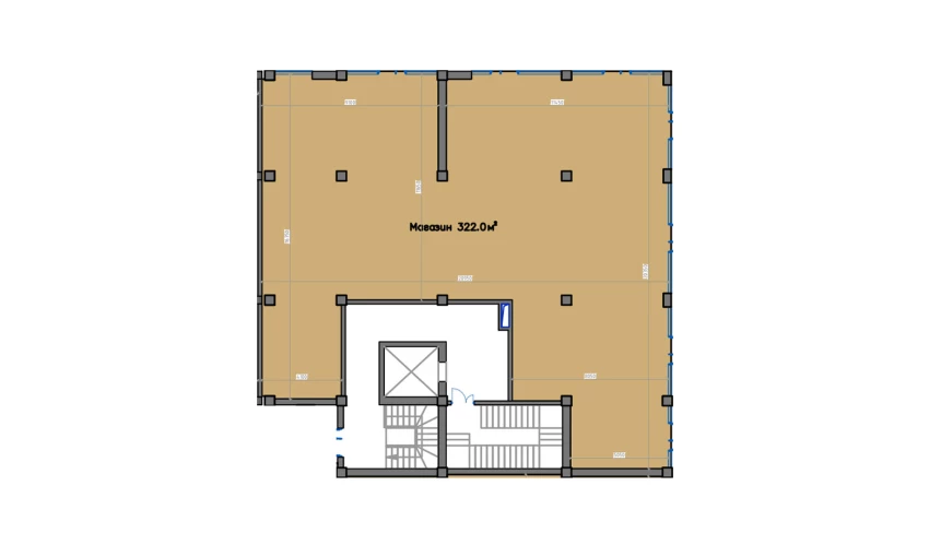 1-xonali xonadon 322 m²  1/1 qavat