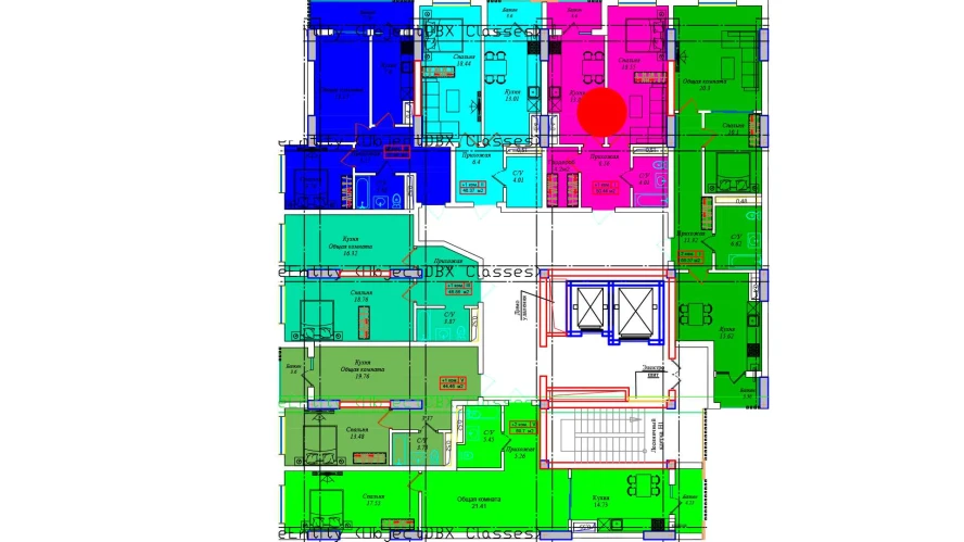 1-xonali xonadon 49.87 m²  15/15 qavat