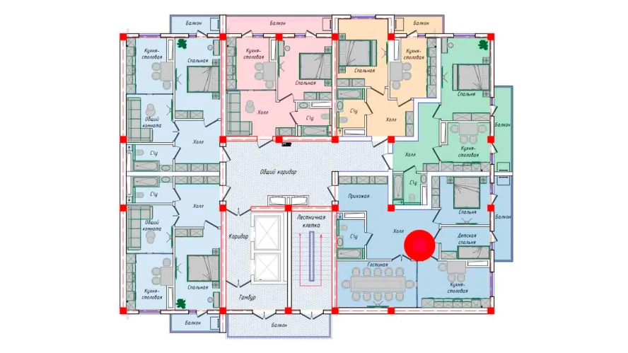 3-xonali xonadon 80.09 m²  12/12 qavat | SERGELI CITY Turar-joy majmuasi