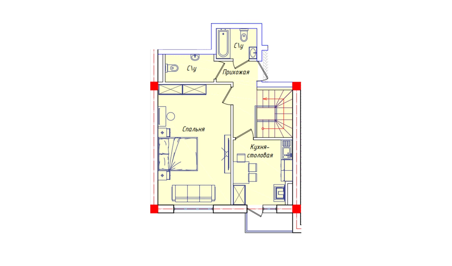 3-комнатная квартира 107.9 м²  7/7 этаж