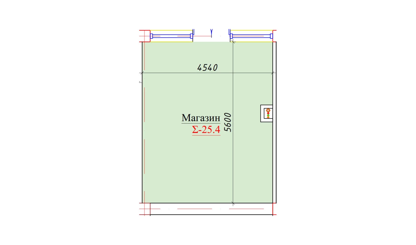 1-xonali xonadon 25.4 m²  1/1 qavat