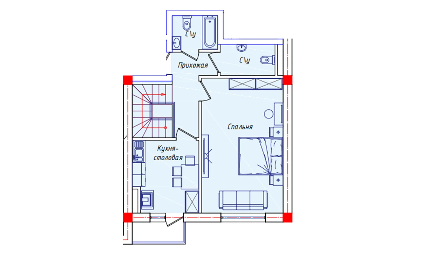 3-комнатная квартира 107.9 м²  7/7 этаж