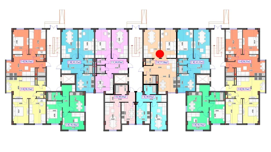 2-xonali xonadon 137.07 m²  1/7 qavat | O'ZBEGIM Turar-joy majmuasi