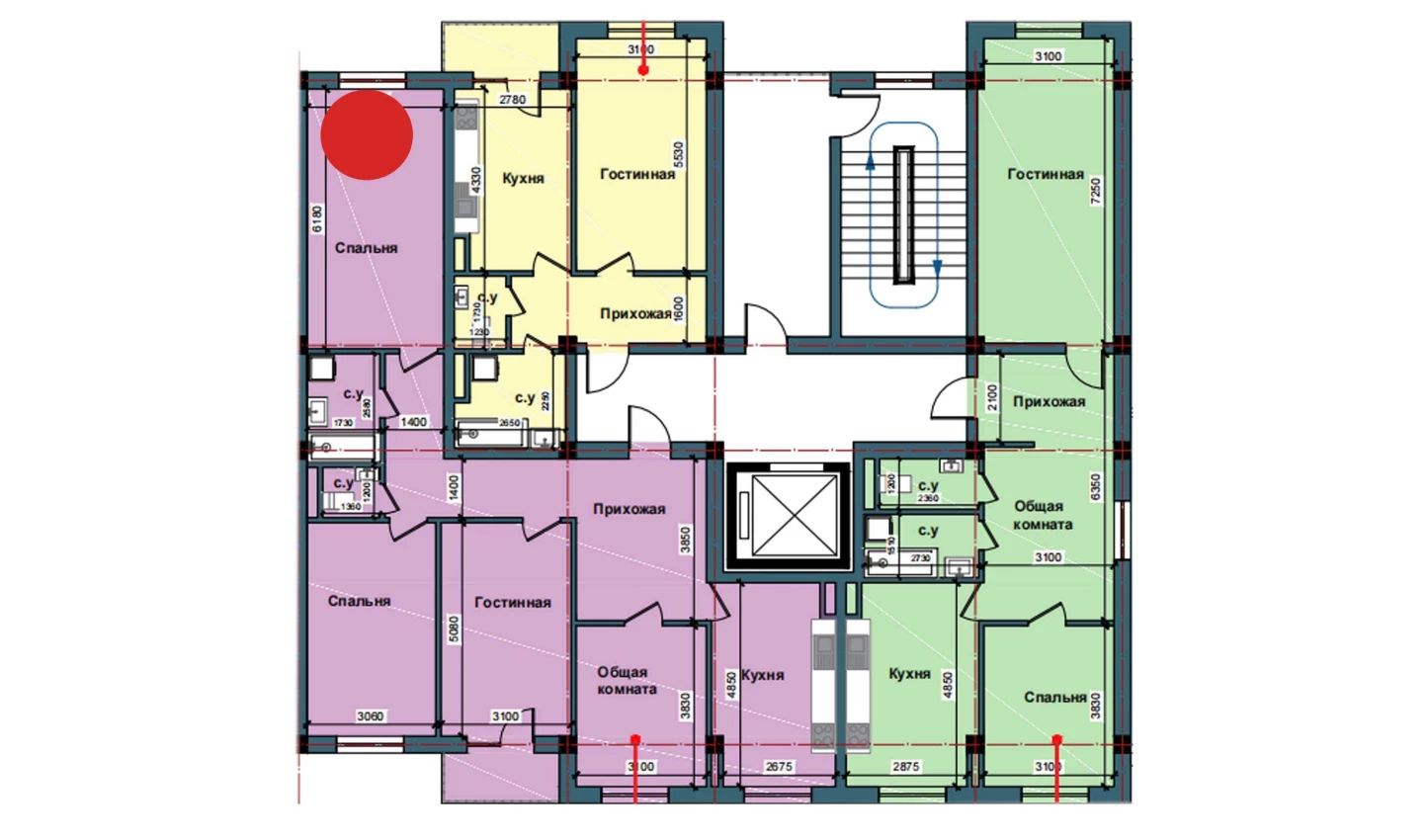 4-xonali xonadon 113.3 m²  11/11 qavat