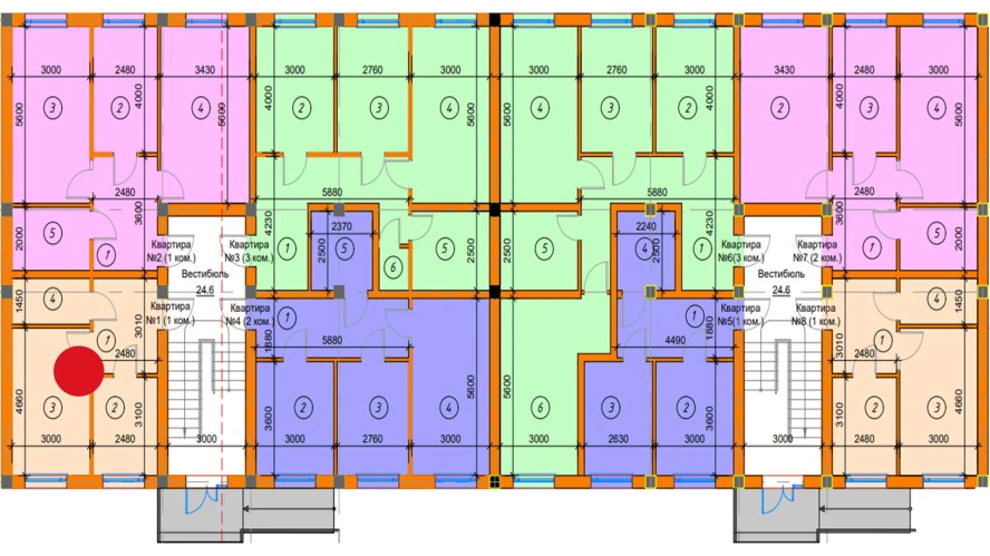 1-xonali xonadon 33.49 m²  1/1 qavat