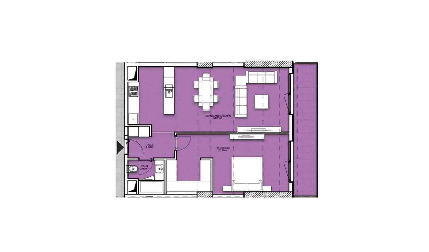 2-комнатная квартира 77.56 м²  5/5 этаж