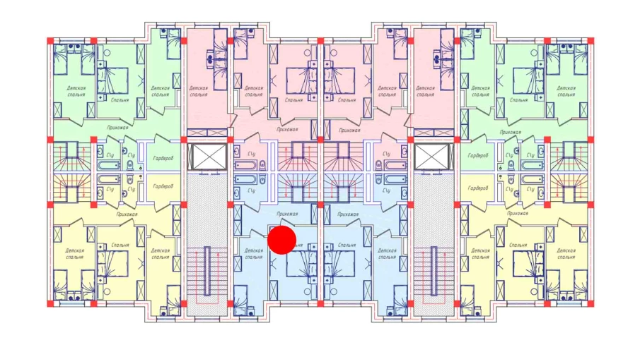 2-комнатная квартира 46.1 м²  8/8 этаж