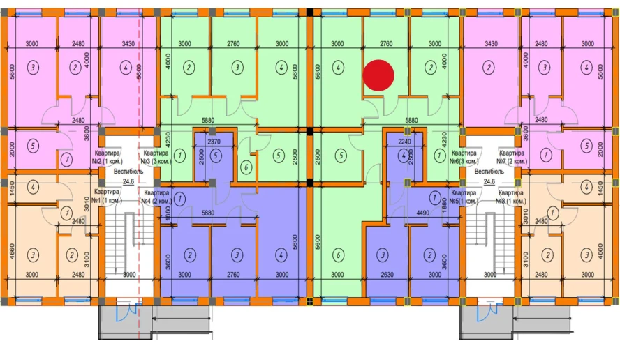 3-комнатная квартира 86.31 м²  1/1 этаж