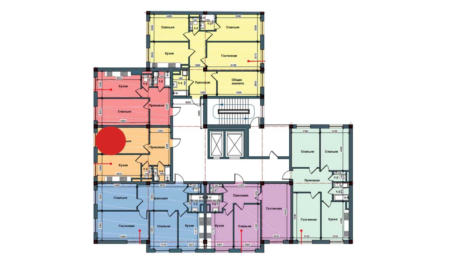 1-xonali xonadon 51.5 m²  2/2 qavat