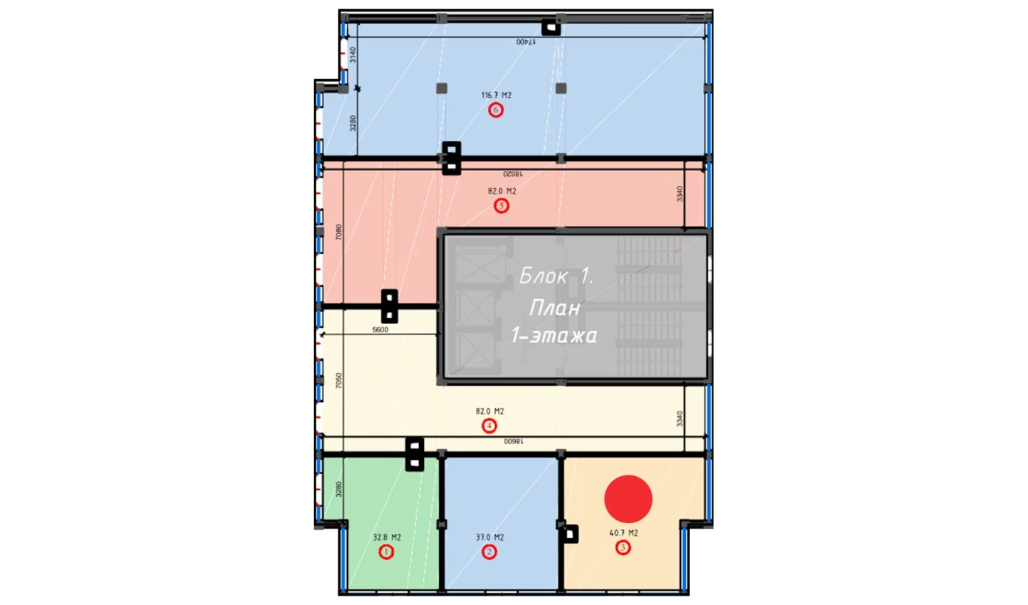 1-комнатная квартира 40.7 м²  1/1 этаж