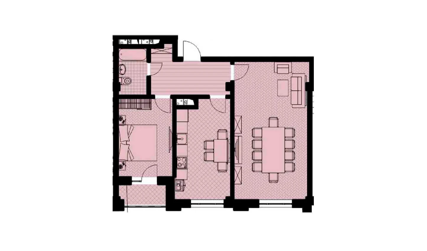 2-комнатная квартира 71.57 м²  6/6 этаж