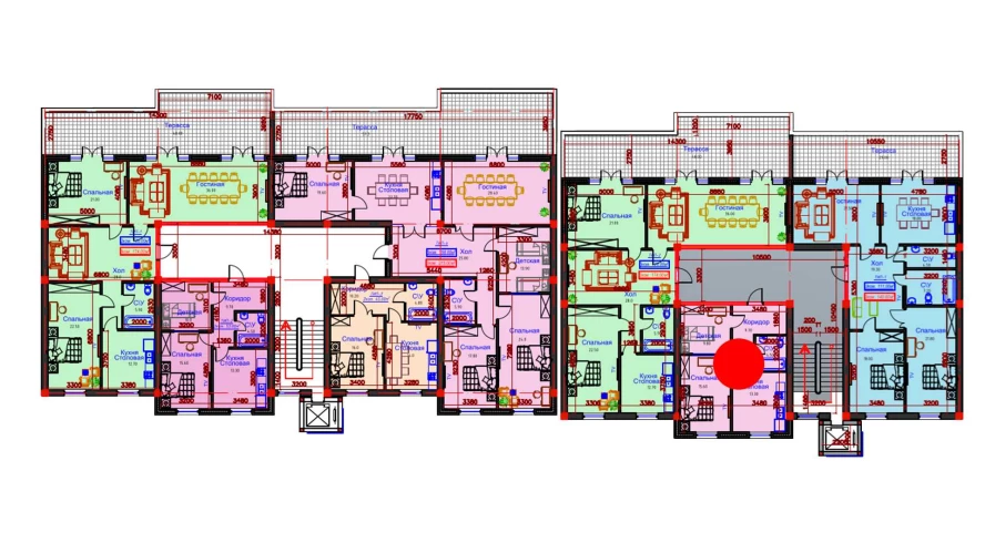 2-комнатная квартира 62 м²  9/9 этаж