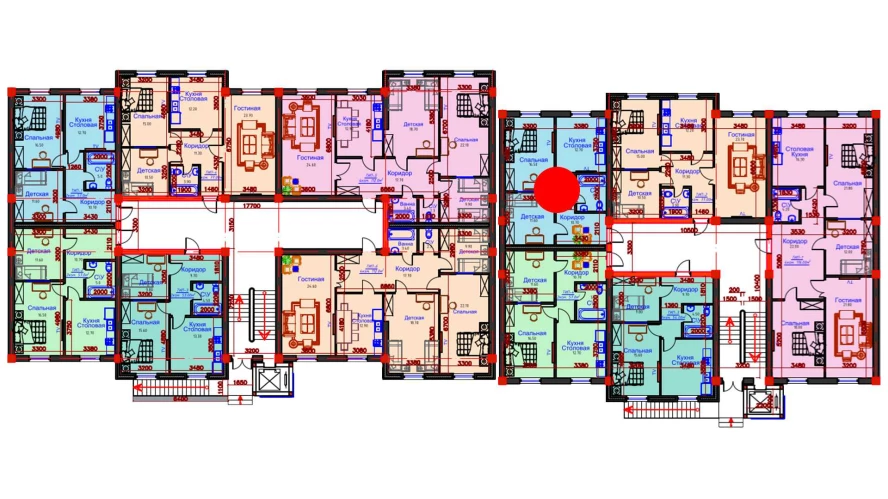 2-комнатная квартира 57 м²  1/1 этаж