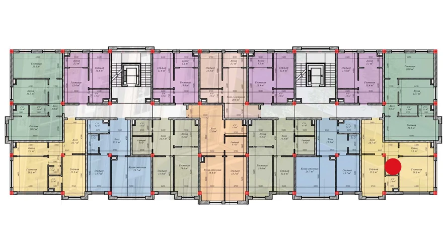 2-комнатная квартира 63.1 м²  3/3 этаж