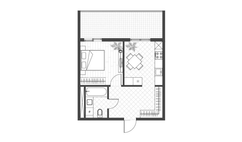 1-комнатная квартира 35.5 м²  8/14 этаж | Жилой комплекс PARVOZ